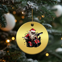Funny Rock'n Roll Santa Claus Christmas Ornament Cool Drummer Festive Christmas - Wonder Print Shop