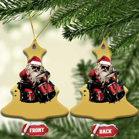 Funny Rock'n Roll Santa Claus Christmas Ornament Cool Drummer Festive Christmas - Wonder Print Shop