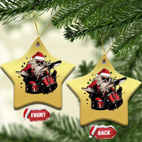 Funny Rock'n Roll Santa Claus Christmas Ornament Cool Drummer Festive Christmas - Wonder Print Shop