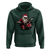 Funny Rock'n Roll Santa Claus Hoodie Cool Drummer Festive Christmas