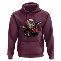 Funny Rock'n Roll Santa Claus Hoodie Cool Drummer Festive Christmas