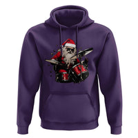 Funny Rock'n Roll Santa Claus Hoodie Cool Drummer Festive Christmas