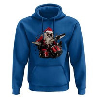 Funny Rock'n Roll Santa Claus Hoodie Cool Drummer Festive Christmas