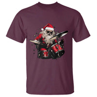 Funny Rock'n Roll Santa Claus T Shirt Cool Drummer Festive Christmas - Wonder Print Shop