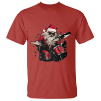 Funny Rock'n Roll Santa Claus T Shirt Cool Drummer Festive Christmas - Wonder Print Shop