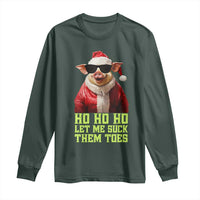 Funny Pig Santa Long Sleeve Shirt Ho Ho Ho Let Me Suck Them Toes Weird Festive Christmas