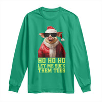 Funny Pig Santa Long Sleeve Shirt Ho Ho Ho Let Me Suck Them Toes Weird Festive Christmas