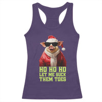 Funny Pig Santa Racerback Tank Top Ho Ho Ho Let Me Suck Them Toes Weird Festive Christmas