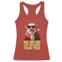 Funny Pig Santa Racerback Tank Top Ho Ho Ho Let Me Suck Them Toes Weird Festive Christmas