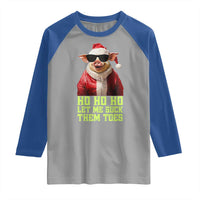 Funny Pig Santa Raglan Shirt Ho Ho Ho Let Me Suck Them Toes Weird Festive Christmas