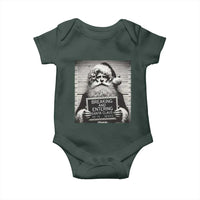 Funny Santa Mugshot Baby Onesie Naughty Christmas Festive Vibe