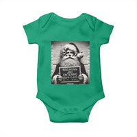 Funny Santa Mugshot Baby Onesie Naughty Christmas Festive Vibe