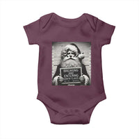 Funny Santa Mugshot Baby Onesie Naughty Christmas Festive Vibe