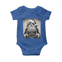 Funny Santa Mugshot Baby Onesie Naughty Christmas Festive Vibe
