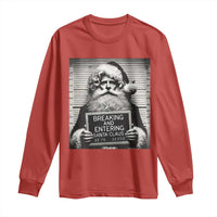 Funny Santa Mugshot Long Sleeve Shirt Naughty Christmas Festive Vibe