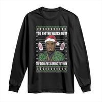 Funny Christmas Sarcastic Diddy Long Sleeve Shirt You Better Watch Out The Diddler Coming To Town