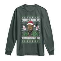 Funny Christmas Sarcastic Diddy Long Sleeve Shirt You Better Watch Out The Diddler Coming To Town