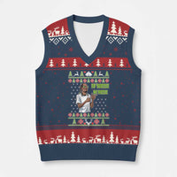 Funny Rapper Meme Xmas V-Neck Knit Sweater Vest Fo Shizzle My Nizzle - Wonder Print Shop