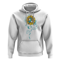 Faith Hope Love Fight Cervical Cancer Awareness Teal Ribbon Hoodie - Wonder Print Shop