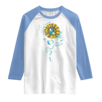 Cervical Cancer Awareness Raglan Shirt Faith Hope Love Fight Teal And White Ribbon Sunflower