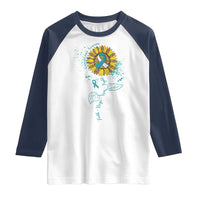 Cervical Cancer Awareness Raglan Shirt Faith Hope Love Fight Teal And White Ribbon Sunflower
