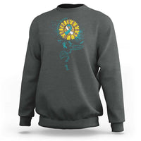 Faith Hope Love Fight Cervical Cancer Awareness Teal Ribbon Sweatshirt - Wonder Print Shop