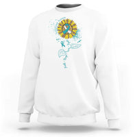 Faith Hope Love Fight Cervical Cancer Awareness Teal Ribbon Sweatshirt - Wonder Print Shop