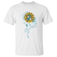 Faith Hope Love Fight Cervical Cancer Awareness Teal Ribbon T Shirt - Wonder Print Shop