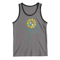 Cervical Cancer Awareness Tank Top Faith Hope Love Fight Teal And White Ribbon Sunflower