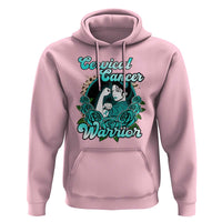 Support Strong Cervical Cancer Warrior Fighter Cervical Cancer Awareness Teal Ribbon Hoodie - Wonder Print Shop