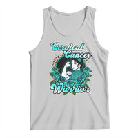 Cervical Cancer Warrior Tank Top Support Squad Survivor Fighter Teal Ribbon
