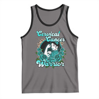 Cervical Cancer Warrior Tank Top Support Squad Survivor Fighter Teal Ribbon