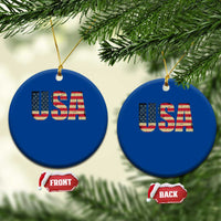 USA American Flag Ceramic Ornament Retro Vintage Patriotic - Wonder Print Shop