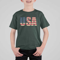 USA American Flag T Shirt For Kid Retro Vintage Patriotic