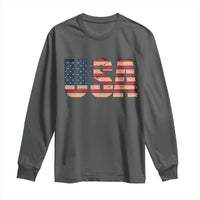 USA American Flag Long Sleeve Shirt Retro Vintage Patriotic