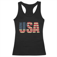 USA American Flag Racerback Tank Top Retro Vintage Patriotic