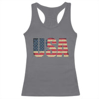 USA American Flag Racerback Tank Top Retro Vintage Patriotic