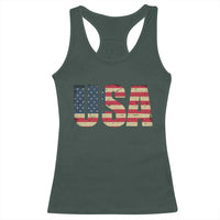 USA American Flag Racerback Tank Top Retro Vintage Patriotic