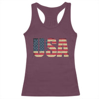 USA American Flag Racerback Tank Top Retro Vintage Patriotic