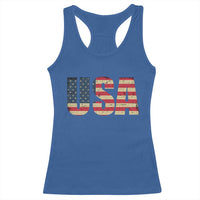 USA American Flag Racerback Tank Top Retro Vintage Patriotic