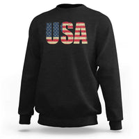 USA American Flag Sweatshirt Retro Vintage Patriotic