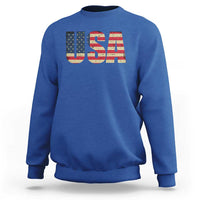 USA American Flag Sweatshirt Retro Vintage Patriotic