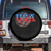 Basketball Spare Tire Cover USA Patriotic American Flag Stars and Stripes Team Sport Fan