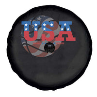 Basketball Spare Tire Cover USA Patriotic American Flag Stars and Stripes Team Sport Fan