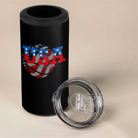 Basketball 4 in 1 Can Cooler Tumbler USA Patriotic American Flag Stars and Stripes Team Sport Fan