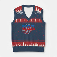 Basketball V-Neck Knit Sweater Vest USA Patriotic American Flag Stars and Stripes Team Sport Fan - Wonder Print Shop