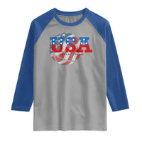 Basketball Raglan Shirt USA Patriotic American Flag Stars and Stripes Team Sport Fan