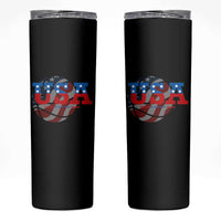 Basketball Skinny Tumbler USA Patriotic American Flag Stars and Stripes Team Sport Fan