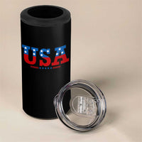 USA Patriotic 4 in 1 Can Cooler Tumbler Red White Blue Stars