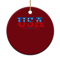 USA Patriotic Ceramic Ornament Red White Blue Stars - Wonder Print Shop